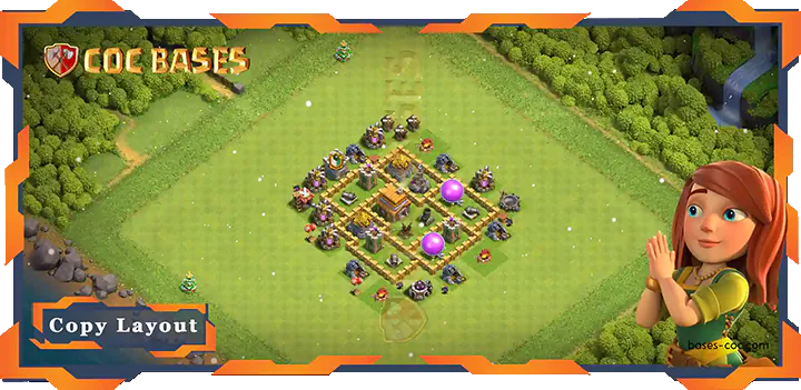 Top Farming Base TH5 with Link, Hybrid, Anti 3 stars Layout – Clash of Clans (24)