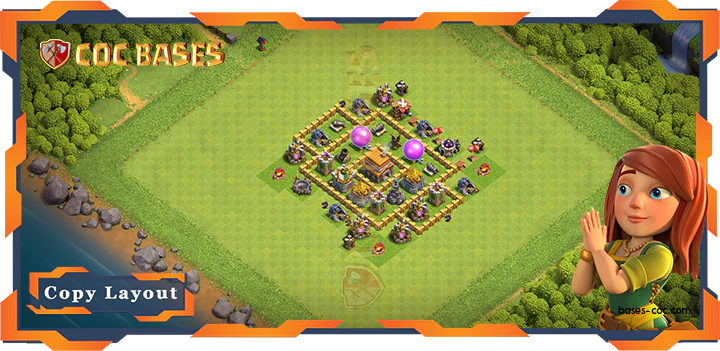 Top Anti 2 Stars Base TH5 with Link, Hybrid, Farming Layout – Clash of Clans (41)