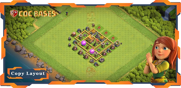 Top Anti Everything Base TH5 with Link, Hybrid, Defense Layout – Clash of Clans (30)