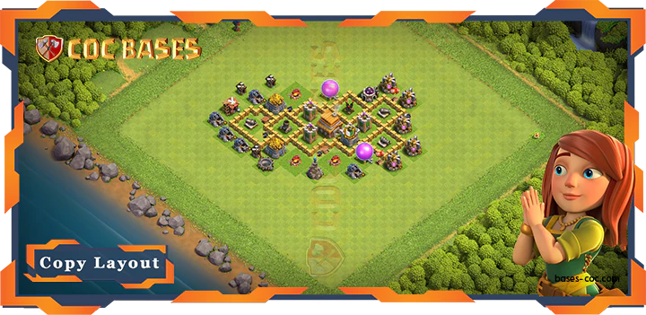 Top Anti Trophy Base TH5 with Link, Anti Everything, Defense Layout – Clash of Clans (47)