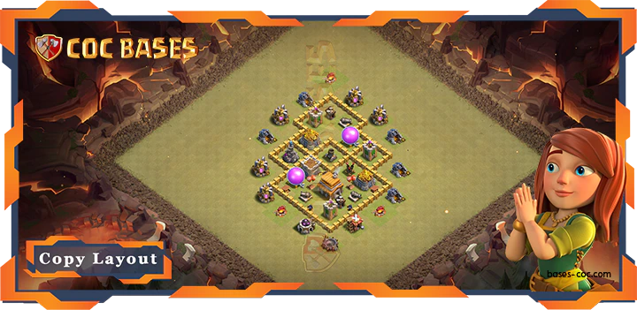 Top Base TH5 with Link, Hybrid, Anti 3 Stars, War / CWL Layout – Clash of Clans (53)