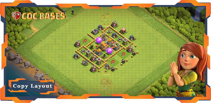 Top  Base TH5 Max Levels with Link, Hybrid, Farming Layout – Clash of Clans (44)