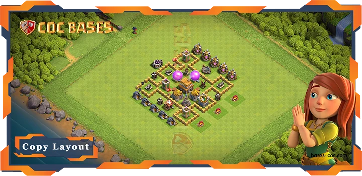Top Hybrid Base TH5 Max Levels with Link, Anti 3 Stars, Farming Layout – Clash of Clans (26)
