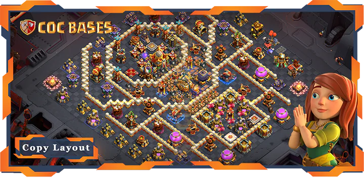 Top Base TH16 with Link, War/CWL, Defense Layout – Clash of Clans (47)