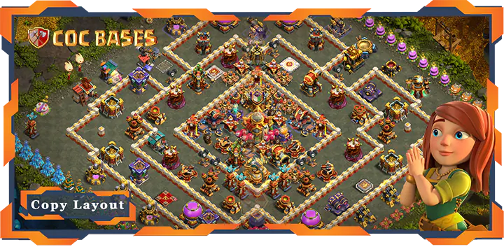 Top Hybrid Base TH16 with Link, Defense, Anti-Everything Layout – Clash of Clans (59)