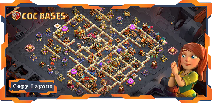Top War Base TH16 with Link, Anti 3 Stars, War/CWL Layout – Clash of Clans (60)
