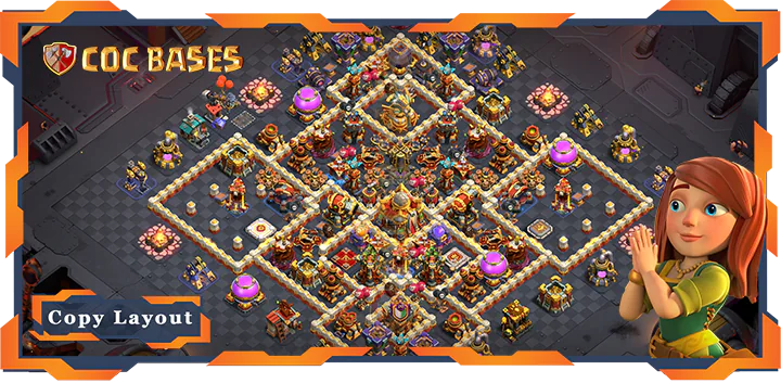 Top War Base TH16 with Link, Anti 2 Stars, Anti Air / Electro Dragon, War/CWL Layout – Clash of C...
