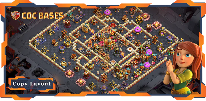 Top War Base TH16 with Link, War/CWL, Anti 2 Stars Layout – Clash of Clans (52)