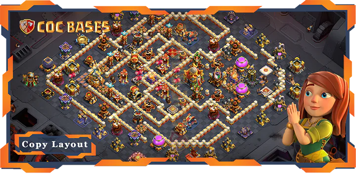 Top War Base TH16 with Link, Defense, War/CWL Layout – Clash of Clans (48)