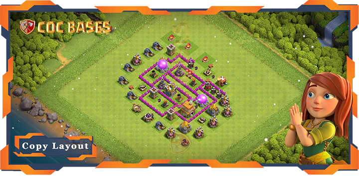 Top Anti 2 star Base TH6 with Link, Anti Everything, Defnece Layout – Clash of Clans (107)