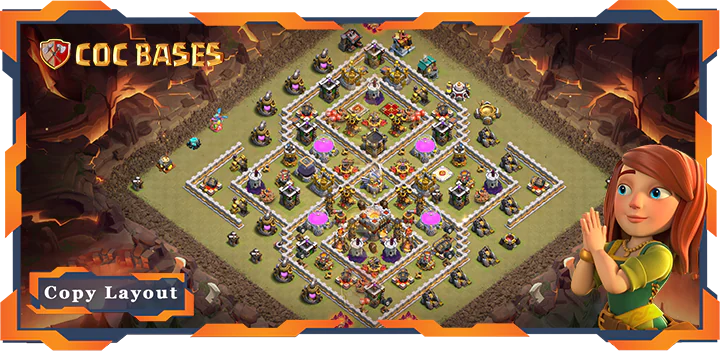 Top Base TH11 with Link, War/CWL, Anti 3 Star, Anti Everythiing Layout – Clash of Clans (280)