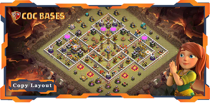 Top Base TH11 with Link, War/CWL, Anti Everything Layout – Clash of Clans (315)