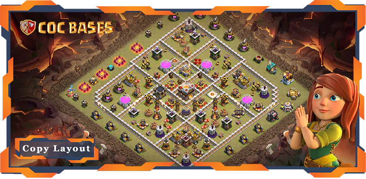 Top Base TH11 with Link, War/CWL, Anti 2 Star, Anti Everything Layout – Clash of Clans (287)