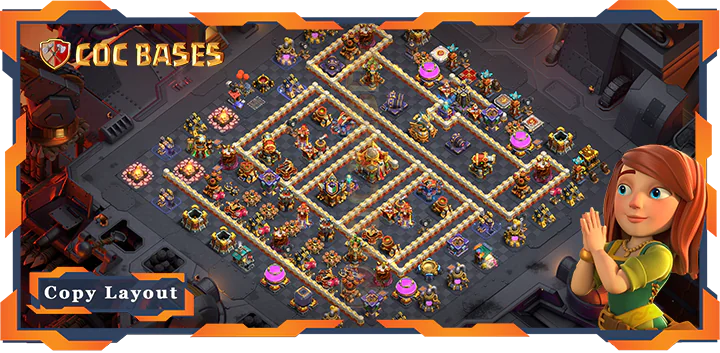 Top Base TH16 with Link, War/CWL, Defence Layout – Clash of Clans (74)