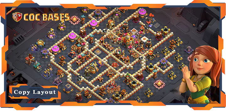 Top Base TH16 with Link, War/CWL, Defence, Anti Everything Layout – Clash of Clans (64)