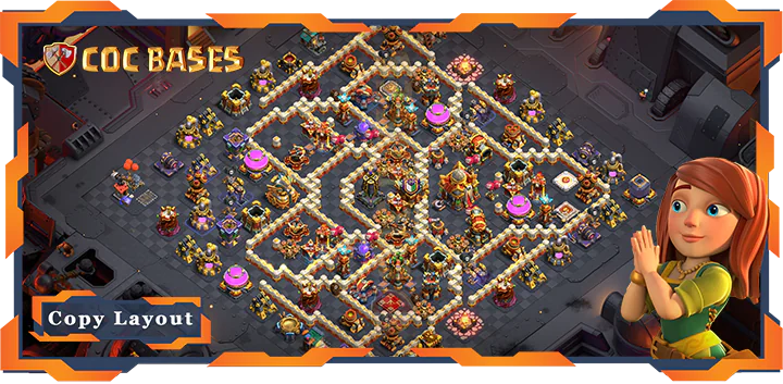Top Base TH16 with Link, War/CWL, Anti 3 Star Layout – Clash of Clans (65)
