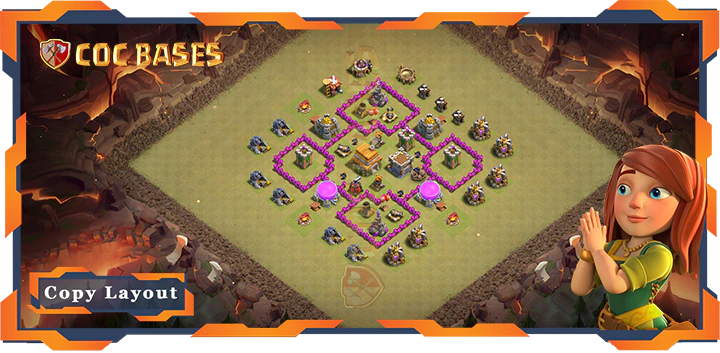 Top Base TH6 with Link, War/CWL, Anti Everything Layout – Clash of Clans (133)