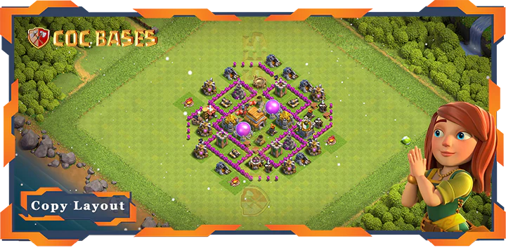 Top Farming Base TH6 with Link, Anti 3 Star, Anti Everything Layout – Clash of Clans (94)