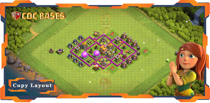 Top Farming Base TH6 with Link, Anti 3 Star, Anti Everything Layout – Clash of Clans (82)