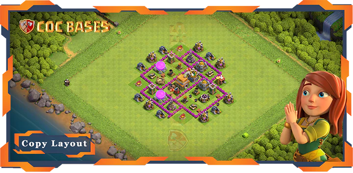 Top Farming Base TH6 with Link, Anti 3 Star Layout – Clash of Clans (132)