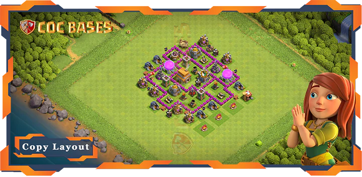 Top Farming Base TH6 with Link, Anti Everything Layout – Clash of Clans (125)