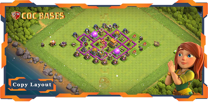 Top Farming Base TH6 with Link, Hybrid, Anti Everything Layout – Clash of Clans (86)