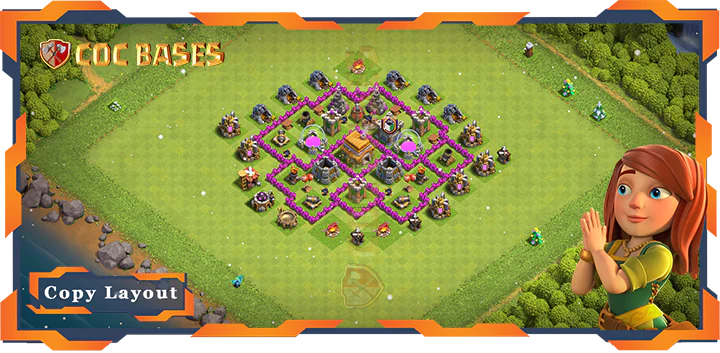 Top Farming Base TH6 with Link, Hybrid, Anti Air Layout – Clash of Clans (150)