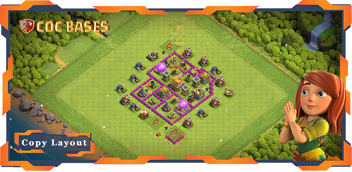 Top Farming Base TH6 with Link, Hybrid Layout – Clash of Clans (105)
