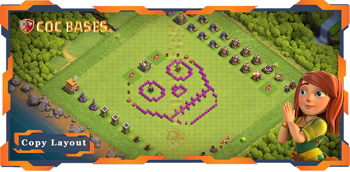 Top Troll Base TH6 max level with Link, Funny layout – Clash of Clans (130)