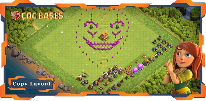 Top Troll Base TH6 max level with Link, Funny layout – Clash of Clans (104)