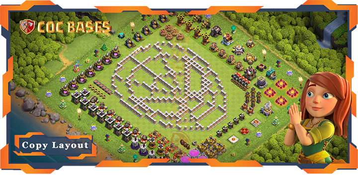 Top Troll Base TH11 with Link, Funny Layout – Clash of Clans (310)