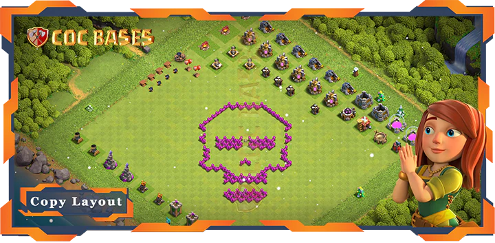Top Troll.Funny Base TH6 with Link, Funy Layout – Clash of Clans (148)