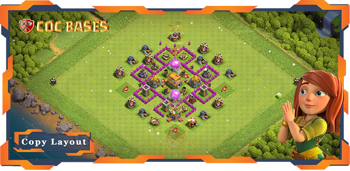 Top Trophy Base TH6 with Link, Anti Everything, Defense Layout Clash of Clans (81)