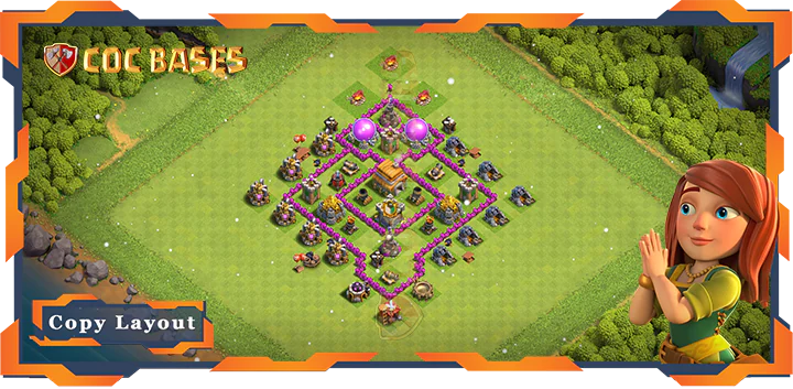 Top Trophy Base TH6 with Link, Defense Layout – Clash of Clans (114)