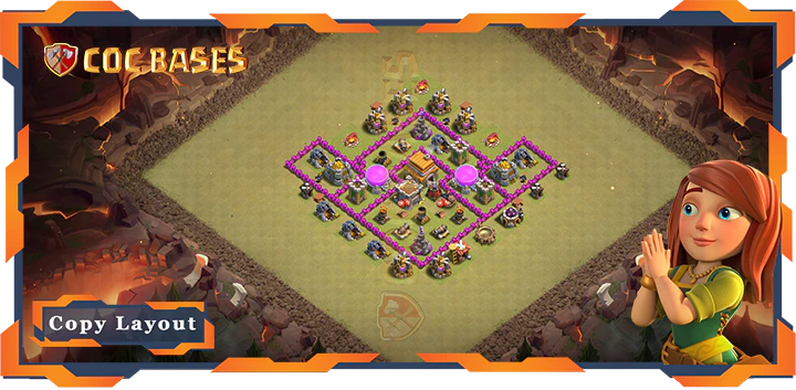 Top War Base TH6 with Link, Hybrid, Anti Air Layout – Clash of Clans (123)