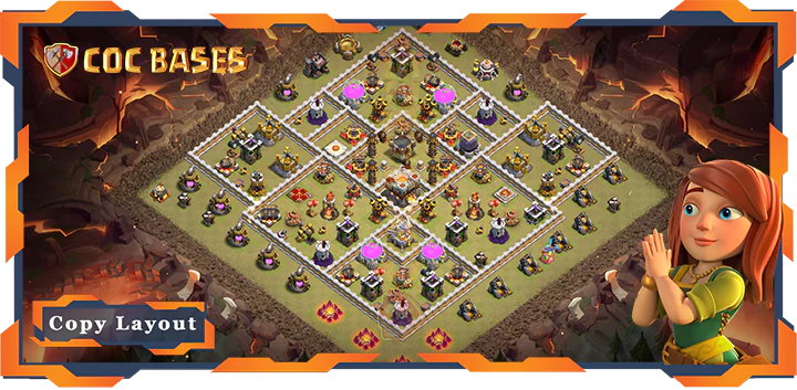 Top War Base TH11 with Link, Ant 3 Star, Anti Everything Layout – Clash of Clans (307)