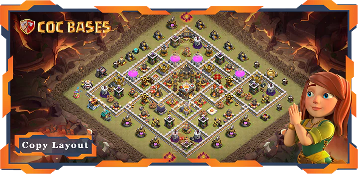 Top War Base TH11 with Link, Anti 2 Star, Anti Air Electro/Dragon Layout – Clash of Clans (302)