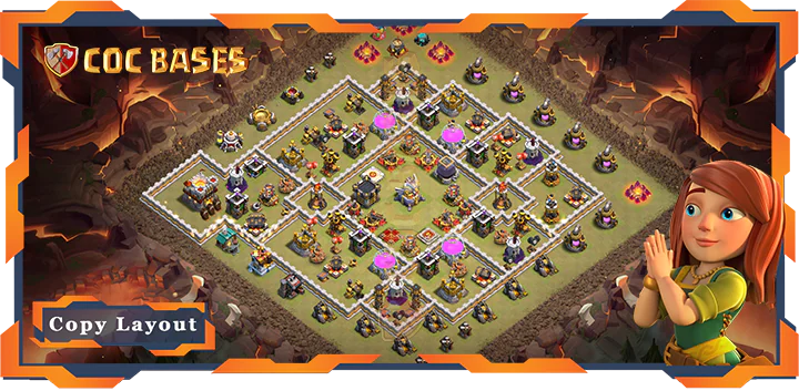 Top War Base TH11 with Link, Anti 3 Star, Anti Air Electro/Dragon Layout – Clash of Clans (291)