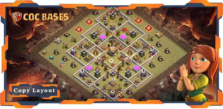 Top War Base TH11 with Link, Hybrid, Everything Layout – Clash of Clans (316)