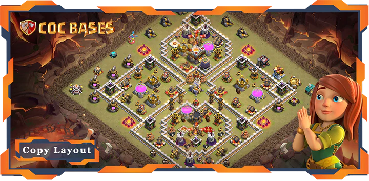Top War Base TH11 with Link, Hybrid, Anti Air Electro/Dragon Layout – Clash of Clans (297)