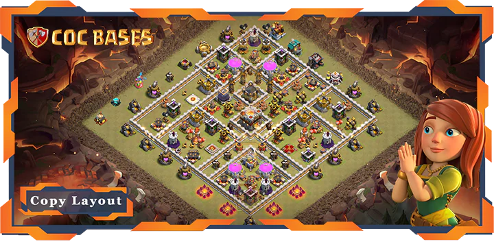 Top War Base TH11 with Link, Anti 2 Star, Anti Everythiing Layout – Clash of Clans (282)