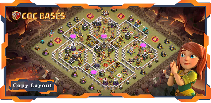 Top War Base TH11 with Link, Hybrid, Anti 2 Star Layout – Clash of Clans (284)