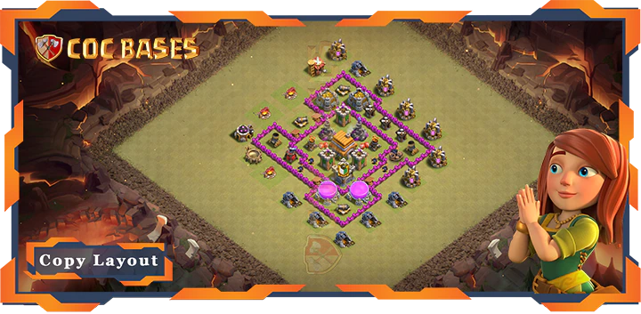 Top War Base TH6 with Link, Anti 3 Star, Anti Everything Layout – Clash of Clans (145)