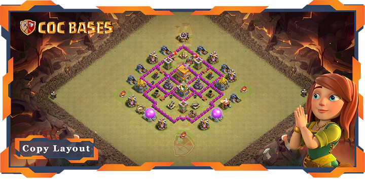 Top War Base TH6 with Link, Anti 3 Star, Anti Everything Layout – Clash of Clans (84)