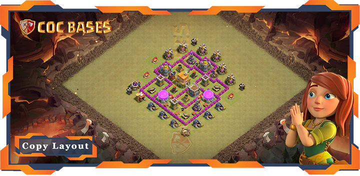 Top War Base TH6 with Link, Hybrid Anti Everything Layout – Clash of Clans (129)