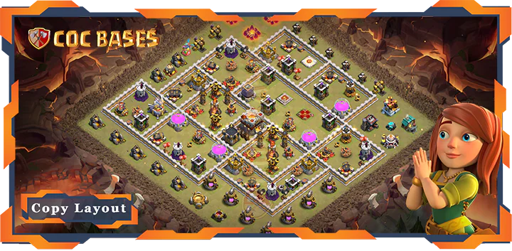 Top War Base TH11 with Link, Anti Air Electro/Dragon, Hybrid Layout – Clash of Clans (304)