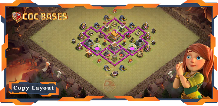 Top War Base TH6 with Link, Anti 3 Star, Anti Everything Layout – Clash of Clans (149)