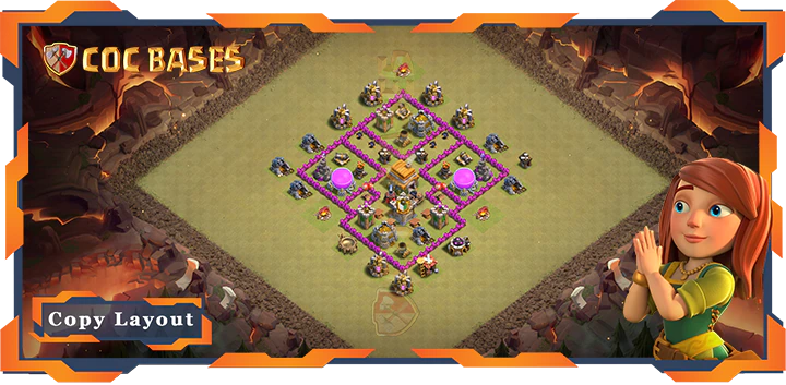 Top War Base TH6 with Link, Anti 3 Star, Anti Everything Layout – Clash of Clans (141)
