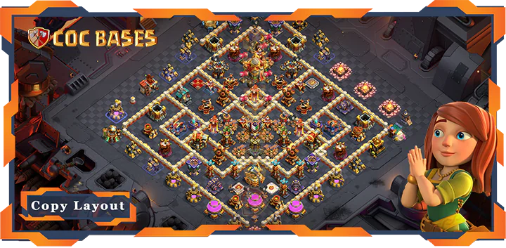Top War Base TH16 with Link, Defence, Anti Air / Electro Dragon Layout – Clash of Clans (68)