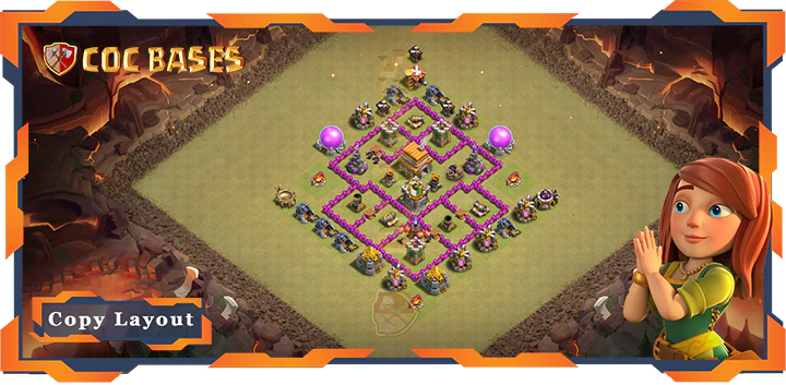 Top War Base TH6 with Link, Anti 2 Star, Anti Air Layout – Clash of Clans (83)